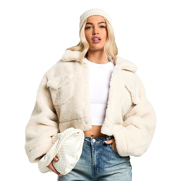 Boohoo Teddy Faux Fur Trucker