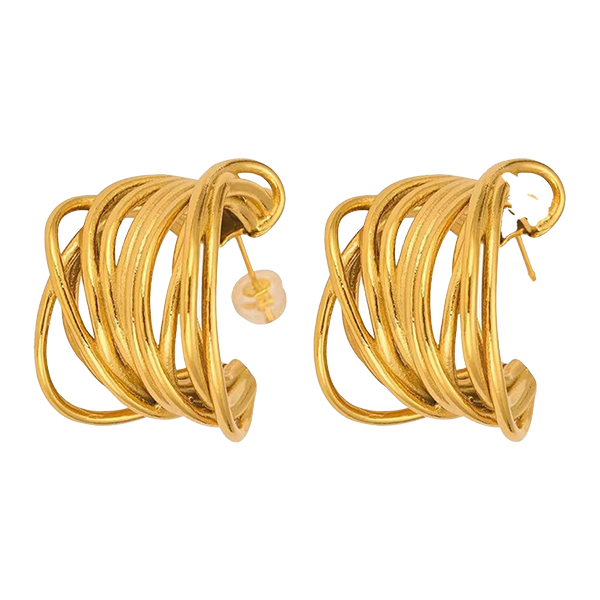 Chunky Gold Vintage Statement Hoop Earrings
