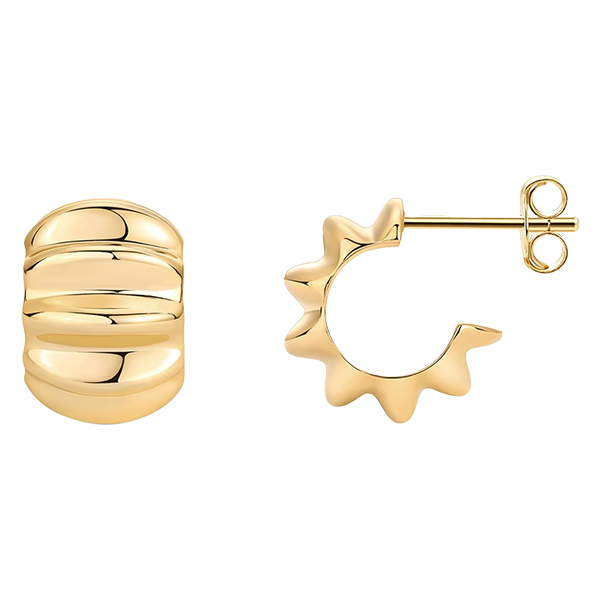 PAVOI 14K Gold Plated Bold Statement Hoop Earrings
