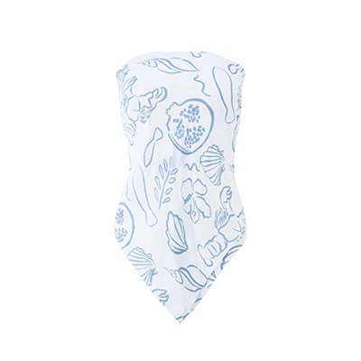 Almere Womens Printed Adjustable Tie Style Bandana Top for Girls Summer Vacation Strapless Going Out Beach Shirt