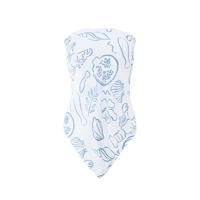 Almere Womens Printed Adjustable Tie Style Bandana Top for Girls Summer Vacation Strapless Going Out Beach Shirt