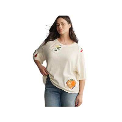 Maeve Short-Sleeve Fruit-Embroidered Top_