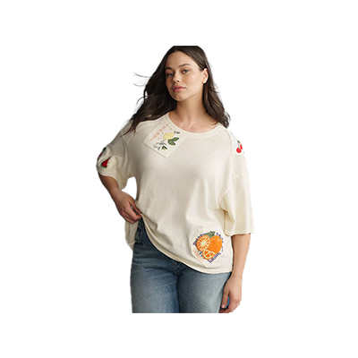 Maeve Short-Sleeve Fruit-Embroidered Top_