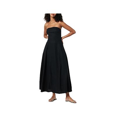 The Drop Women's Carlota Strapless Linen Maxi Dress