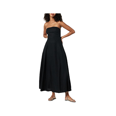 The Drop Women's Carlota Strapless Linen Maxi Dress