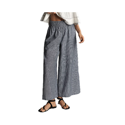 The Somerset Pull-On Pants- Striped Linen Blend Edition