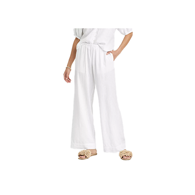 Women's Mid-Rise Wide Leg Linen Pull-On Pants - A New Day™