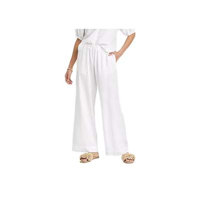 Women's Mid-Rise Wide Leg Linen Pull-On Pants - A New Day™