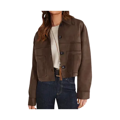 Faux Suede Cropped Jacket