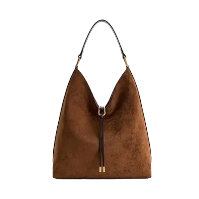 Faux Suede Shoulder Bag