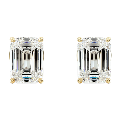 Emerald cut earrings